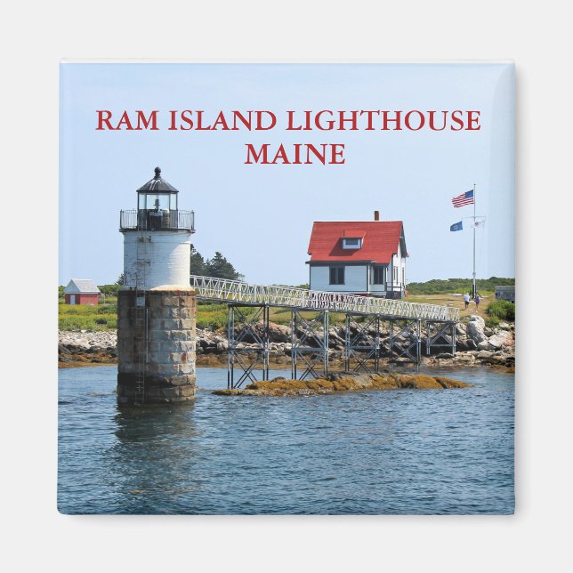Imán Ram Island Lighthouse Boothbay Harbour Maine Magne (Frente)