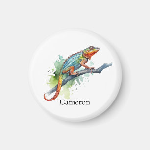 Imán Rama de colores: Arte Chameleon, personalizado