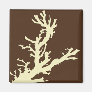 Imán Rama de coral - marrón de cacao y beige