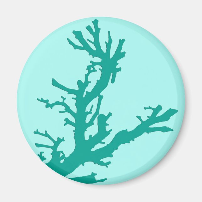 Imán Rama de coral: turquesa y agua (Frente)