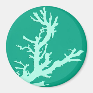 Imán Rama de coral - verde verde azulado y marino