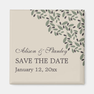 Imán Rama de olivo guirnalda boda Save the Date