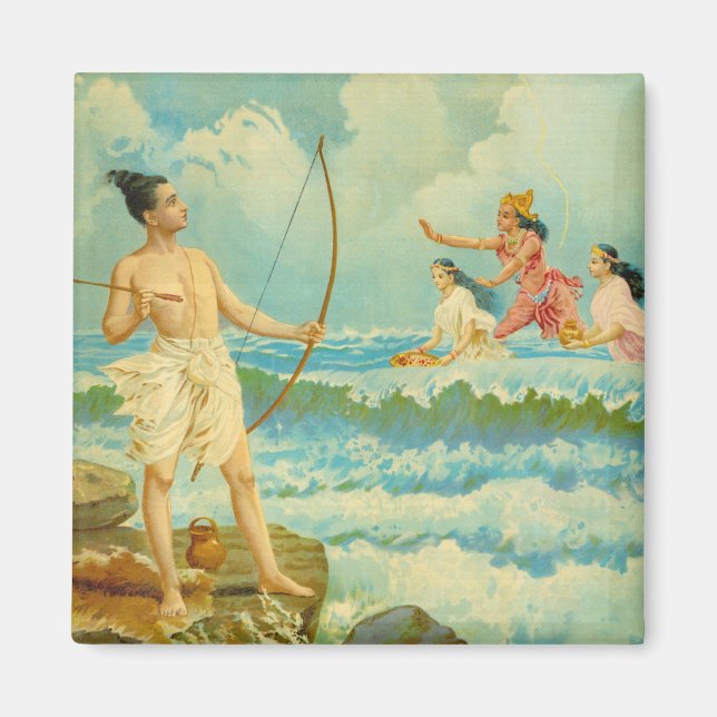Imán Rama venció al mar por Raja Ravi Varma (Frente)