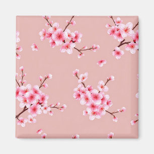 Imán Ramas de flor de cerezo rosa Patrón