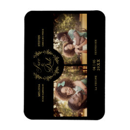 Imán Ramas de oro Elegante Boda de fotos de 2 Personali