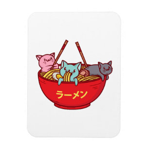 Imán Ramen japoneses adorables divertidos del gato del
