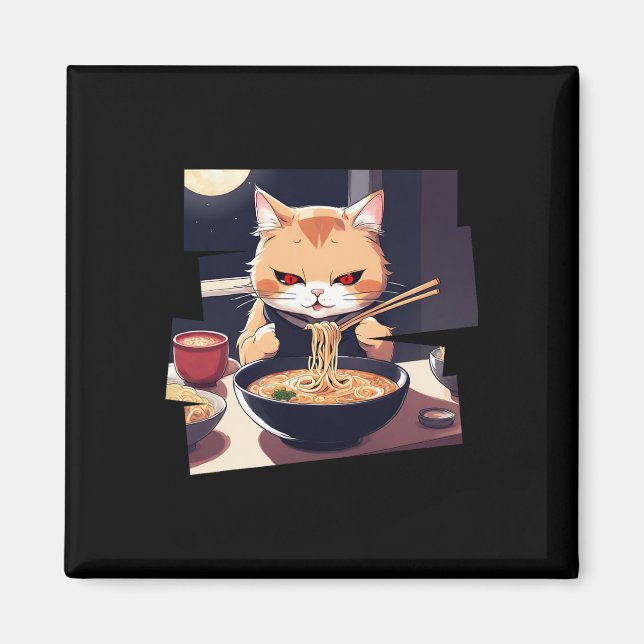 Imán Ramen Kawaii Cat Anime 1 (Frente)