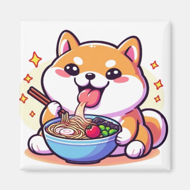 Imán Ramen Shiba Inu Magnet – Cute & Tasty Vibes for Yo (Frente)