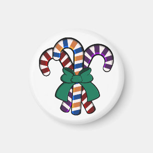 Imán Ramo Candy Canes - cinta verde