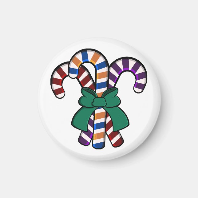 Imán Ramo Candy Canes - cinta verde (Frente)