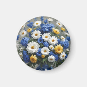 Imán Ramo de Flores Acuarela Elegante