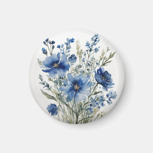 Imán Ramo de Flores Acuarela Elegante
