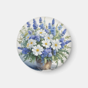 Imán Ramo de Flores Acuarela Elegante