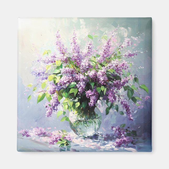 Imán Ramo de Lila en Flor de Lavanda (Frente)
