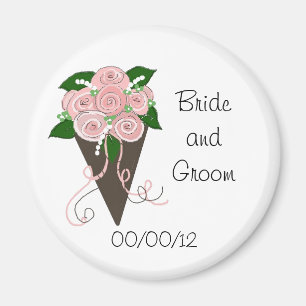 Imán Ramo de novia elegante para Save the Date