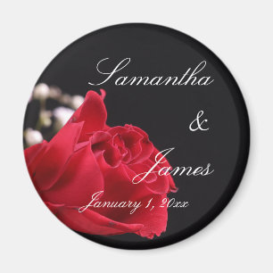 Imán Ramo de Rosas Rojas Boda Personalizada