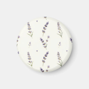 Imán Ramos de lavanda en acuarela Patrón floral delicad