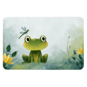 Imán Rana Adorable y Libélula – Ilustración de Naturale