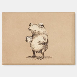 Imán Rana con Café – Animal Antiguo Caprichoso