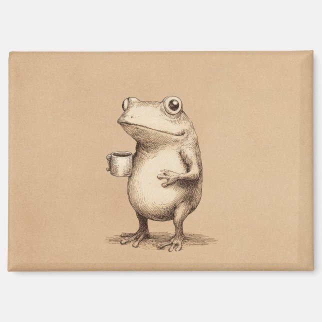 Imán Rana con Café – Animal Antiguo Caprichoso (Anverso)
