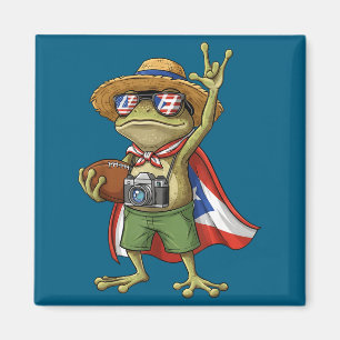 Imán rana coqui bandera de puerto rico fútbol puertorri