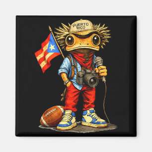 Imán rana coqui bandera de puerto rico fútbol puertorri