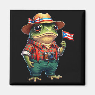 Imán Rana Coqui Divertida Bandera de Puerto Rico Taino 