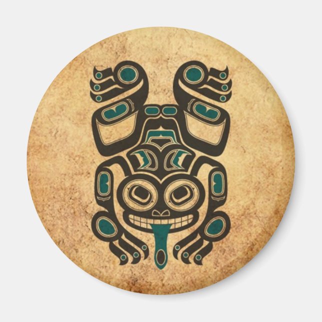 Imán Rana de árbol de espíritu haitiano azul y negro de (Frente)