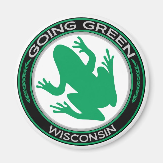 Imán Rana de Wisconsin verde (Frente)