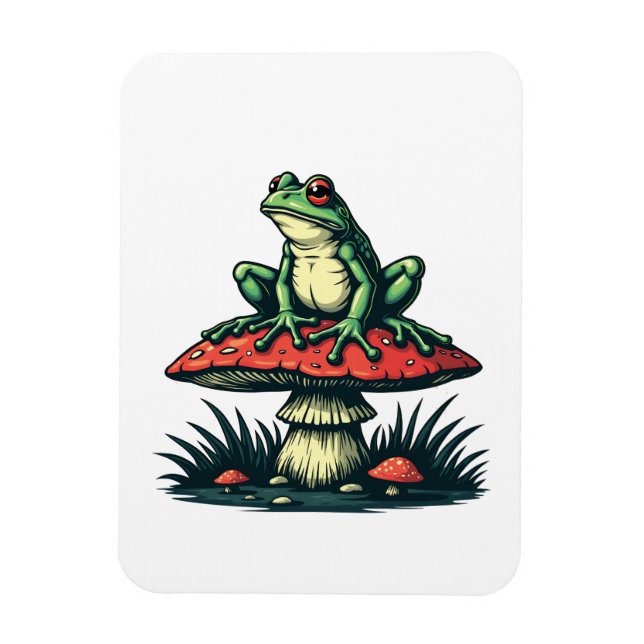 Imán Rana en hongos mágicos del bosque de champiñones C (Vertical)