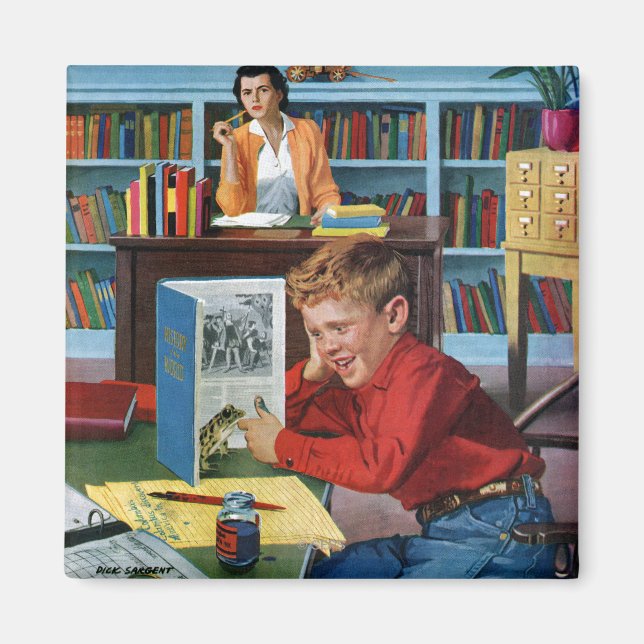 Imán Rana en la biblioteca (Frente)