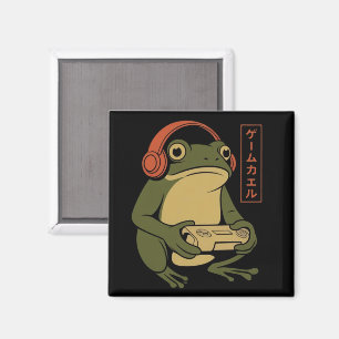 Imán Rana japonesa para jugadores divertida y retro