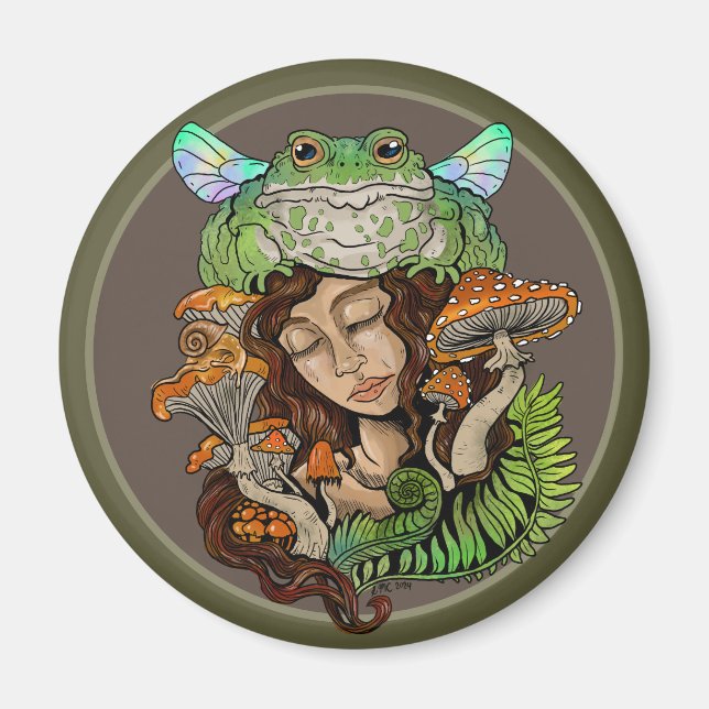 Imán Rana lechera de Cottagecore (Frente)