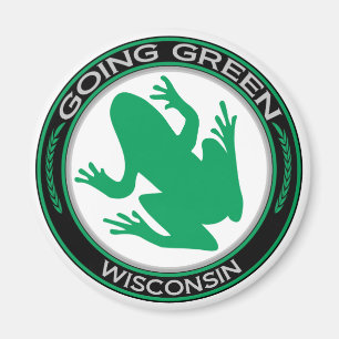 Imán Rana verde de Wisconsin que va