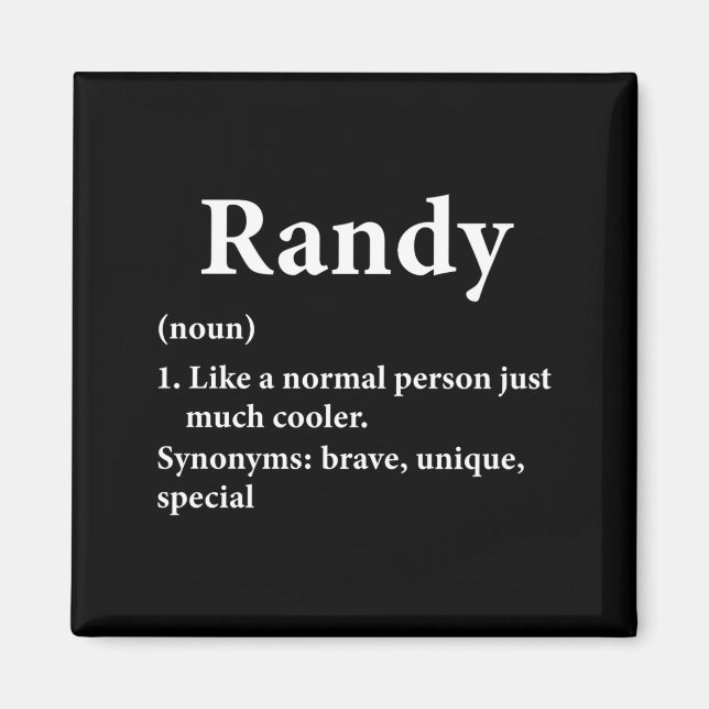 Imán Randy Name Definition Funny D  (Frente)