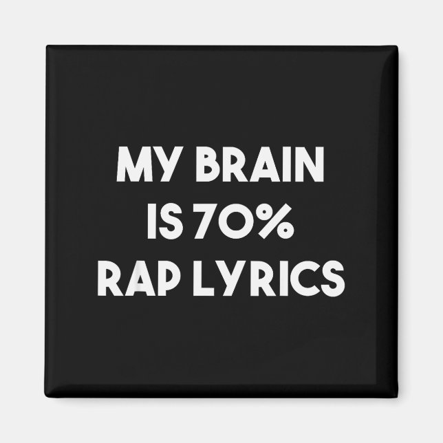 Imán Rap Music Gift Funny Rapper Joke Brain Is 70% Rap  (Frente)