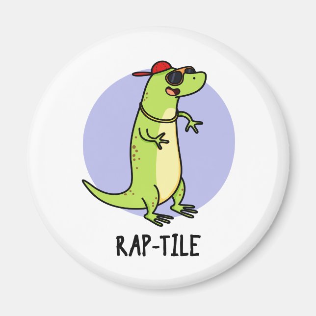 Imán Rap-tile Funny Reptile Lizard Pun (Frente)
