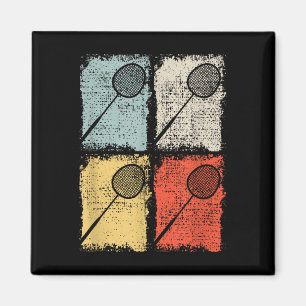 Imán Raqueta de bádminton Jugador de bádminton retro, b