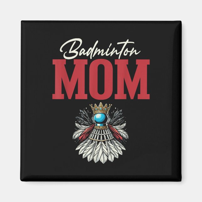 Imán Raqueta de Volante de Mamá de Bádminton  (Frente)