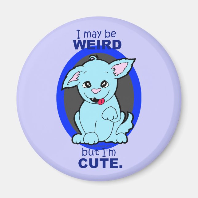 Imán Raro pero lindo Kawaii Cat Dog Creg (Frente)