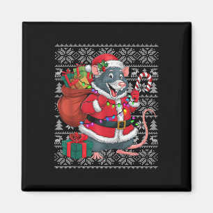 Imán Ras navidades Sweater Style Ugly Santa Rat Navidad