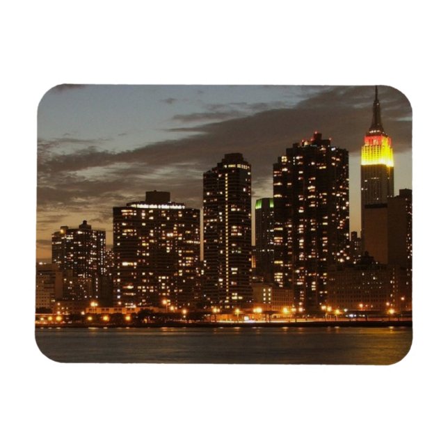 Imán Rascacielos de Manhattan de noche (Horizontal)