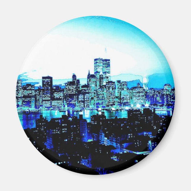 Imán Rascacielos de Nueva York de noche (Frente)