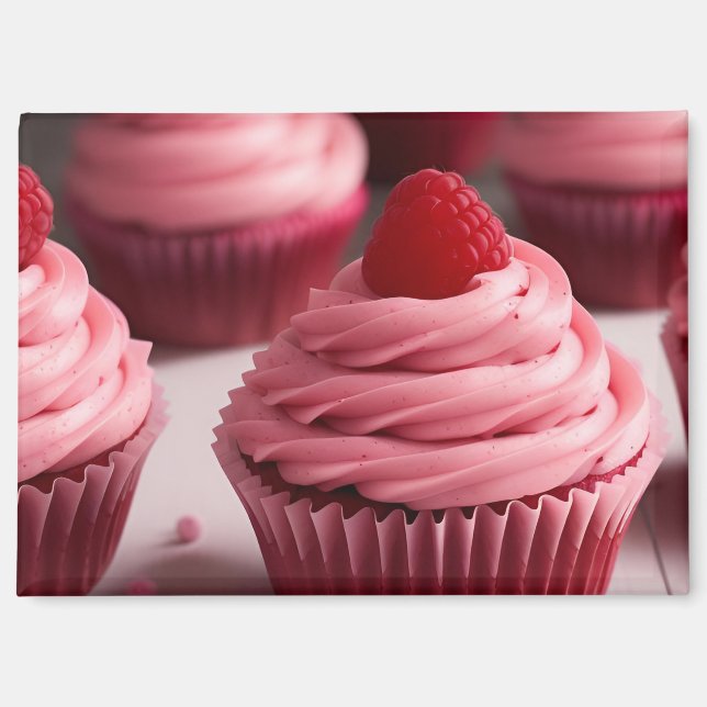Imán Raspberry Cupcakes (Anverso)