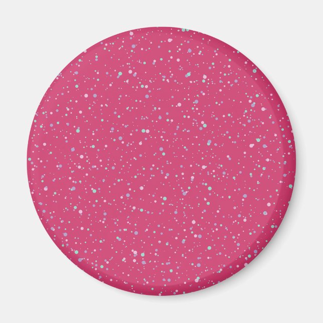 Imán Raspberry Paint Speckled Pastel Splatter Paint Pai (Frente)