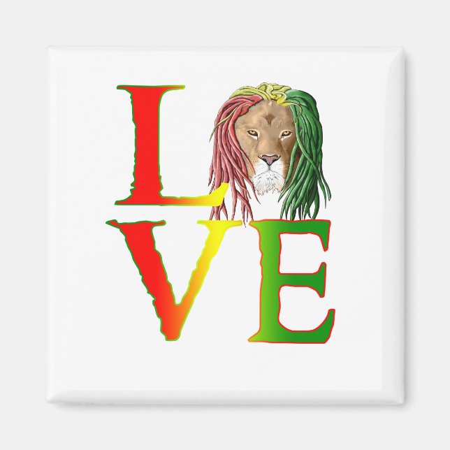 Imán Rasta Lion Jamaican Reggae Love (Frente)