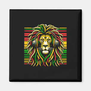 Imán Rasta Raggae Jamaica León De Auriculares De Música