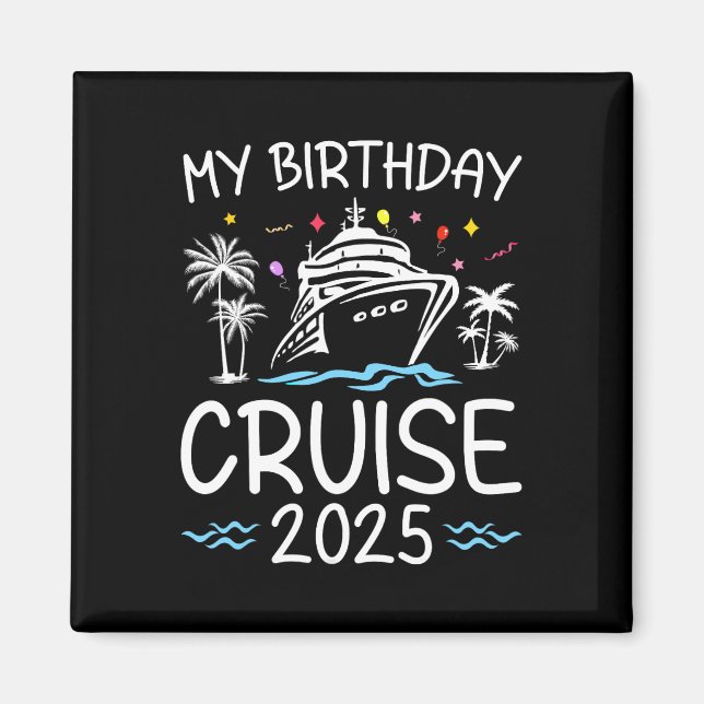 Imán Rastreo de cumpleaños 2025 para ropa de vacaciones (Frente)