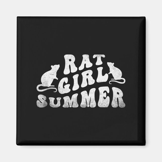Imán Rat Girl Summer, Animal Lover, Hello Summer, Funny (Frente)
