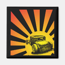 Rat Rod Sunset Magnet